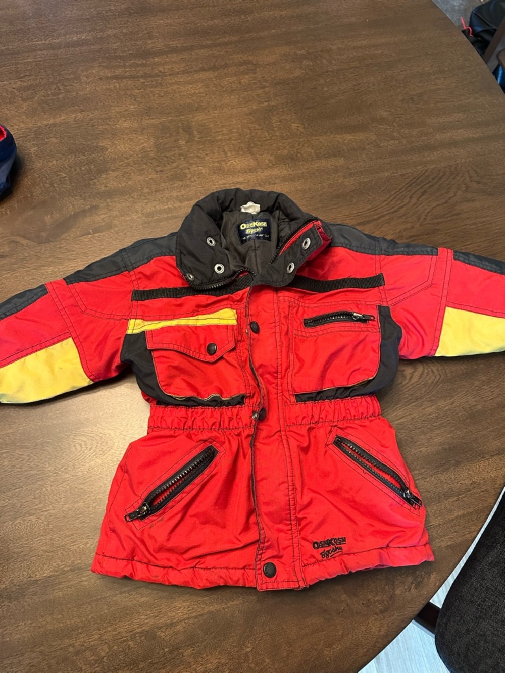 OshKosh B'gosh Red and Yellow Colorblock Kids Coat